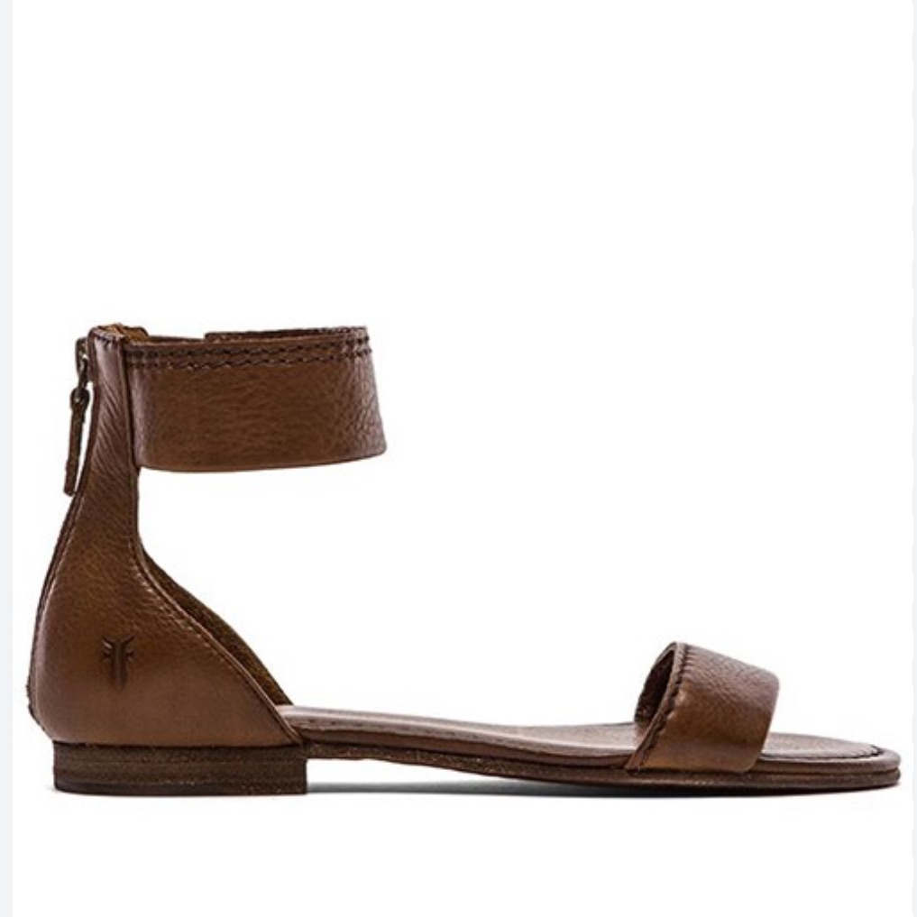 Frye Carson Ankle Zip Sandal In Cognac Women’s Size 10-10.5 See Measurement